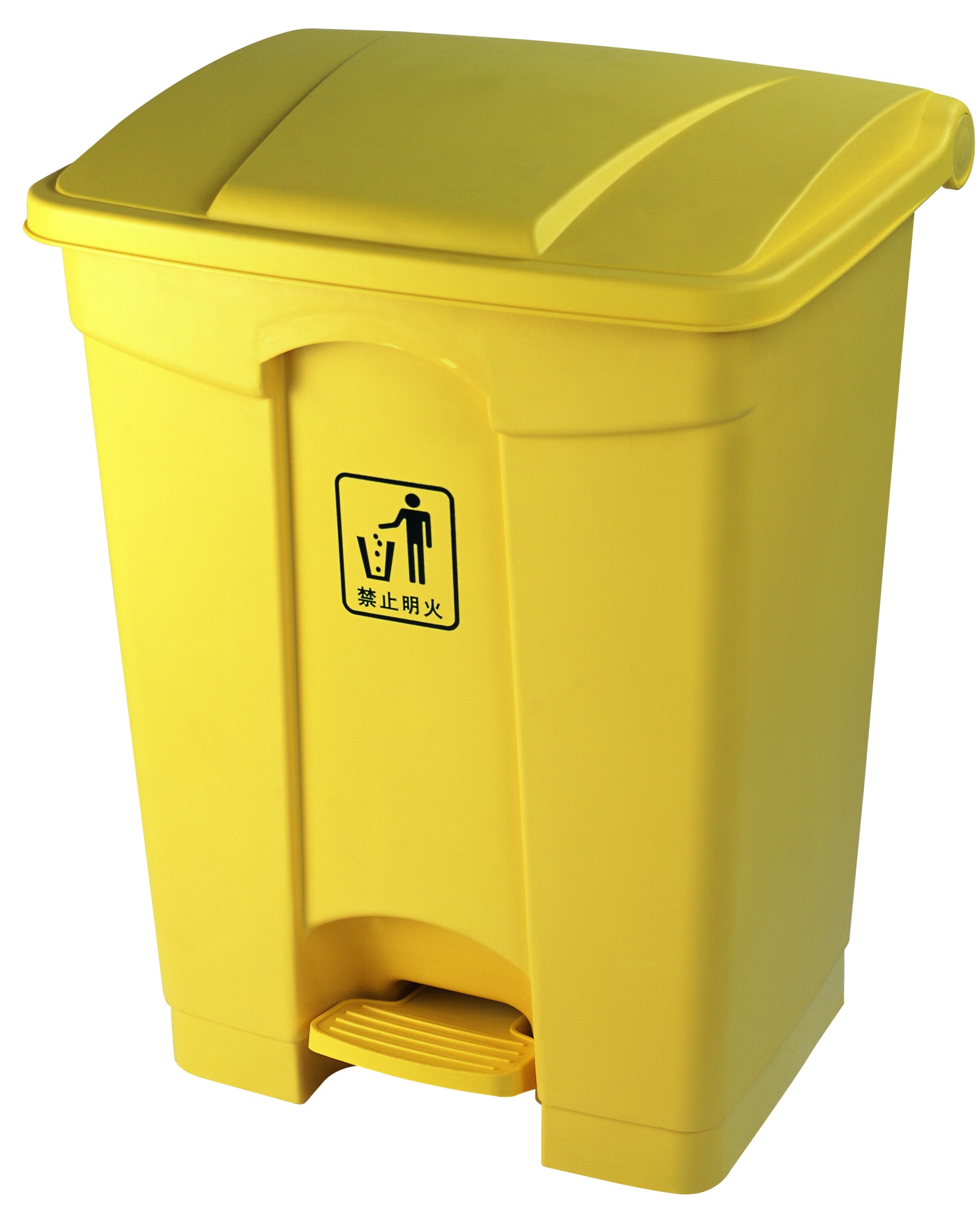 68升脚踏式垃圾桶黄色